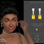 Citrine Drop Earrings by Glitterberryfly at TSR