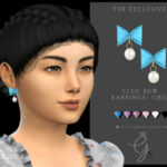 Cleo Bow Earrings Child by Glitterberryfly at TSR