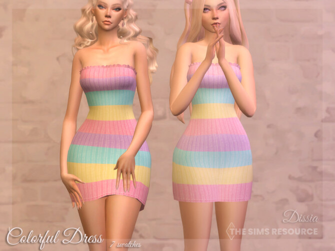 Colorful Dress by Dissia at TSR