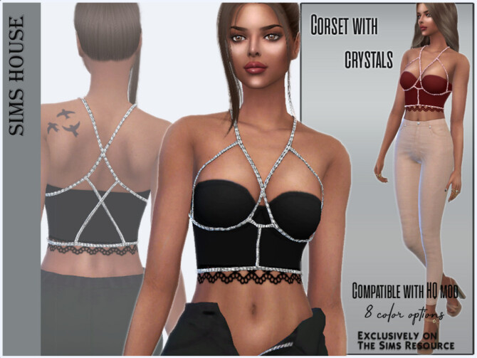 Corset with crystals by Sims House at TSR