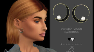 Cosmic Moon Earrings by Glitterberryfly at TSR