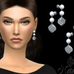 Cube pave beaded drop earrings by NataliS at TSR