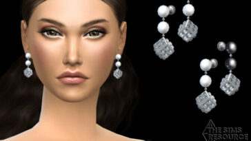 Cube pave beaded drop earrings by NataliS at TSR