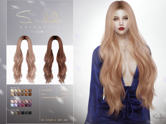 Curly long hair n89 by S-Club LL at TSR