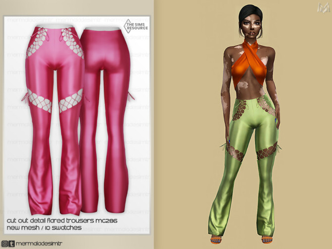 Cut Out Detail Flared Trousers MC286 by mermaladesimtr at TSR