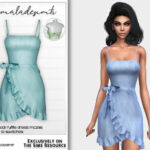 Cut Out Tie Back Ruffle Dress MC236 by mermaladesimtr at TSR