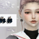 Cute Pearl bow earrings by S-Club at TSR