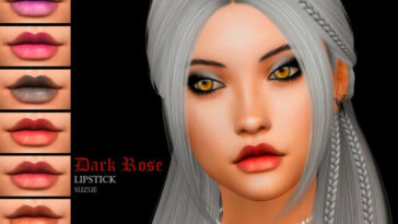 Dark Rose Lipstick N20 by Suzue at TSR