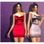 Degaje Satin Dress DO126 by D.O.Lilac at TSR