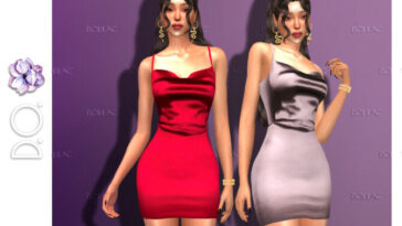 Degaje Satin Dress DO126 by D.O.Lilac at TSR