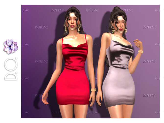 Degaje Satin Dress DO126 by D.O.Lilac at TSR