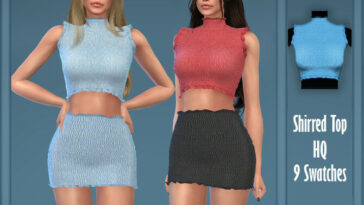 Delight Shirred Crop Top by Harmonia at TSR