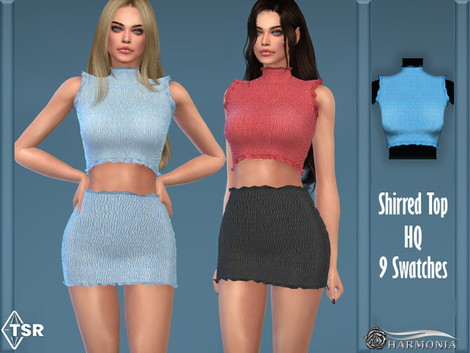 Delight Shirred Crop Top by Harmonia at TSR