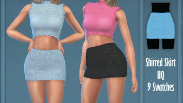 Delight Shirred Mini Skirt by Harmonia at TSR