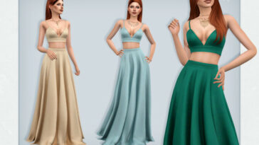 Delmira flowing two piece gown by Sifix at TSR