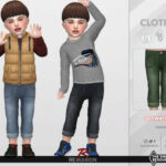 Denim cropped pants 01 for Toddler by remaron at TSR