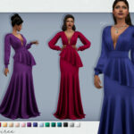 Desiree elegant low-cut peplum mermaid gown by Sifix at TSR