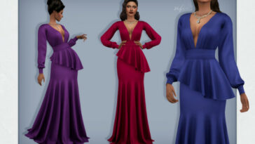 Desiree elegant low-cut peplum mermaid gown by Sifix at TSR