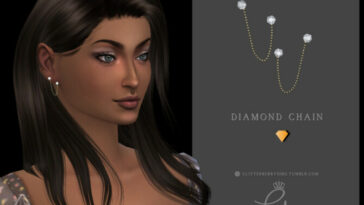 Diamond Chain Earrings by Glitterberryfly at TSR