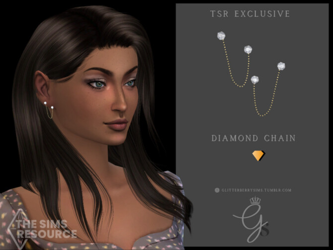 Diamond Chain Earrings by Glitterberryfly at TSR