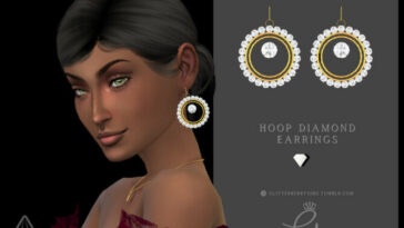 Diamond Hoop Earrings by Glitterberryfly at TSR