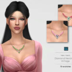 Diamond Necklace Vintage at Elfdor Sims