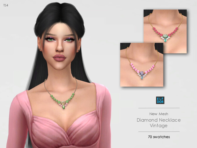 Diamond Necklace Vintage at Elfdor Sims