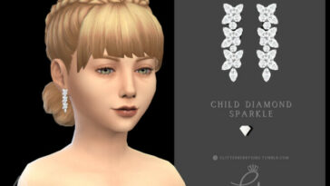 Diamond Sparkle Child Earrings by Glitterberryfly at TSR