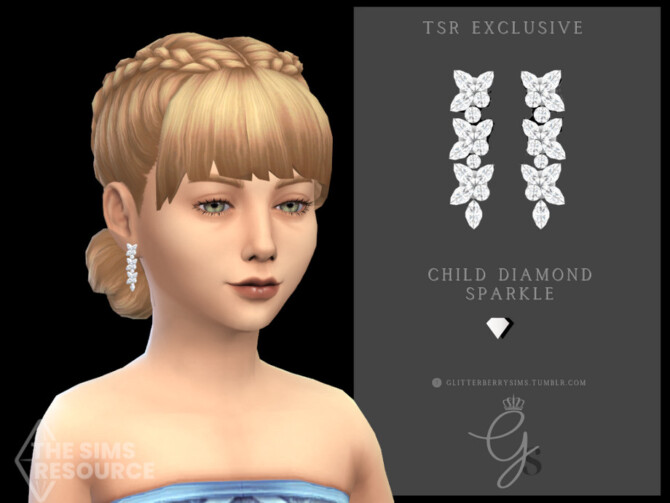 Diamond Sparkle Child Earrings by Glitterberryfly at TSR