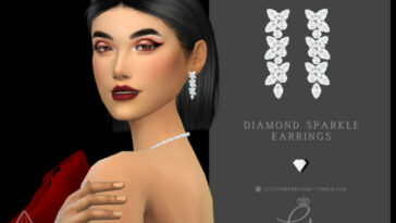 Diamond Sparkle Earrings by Glitterberryfly at TSR