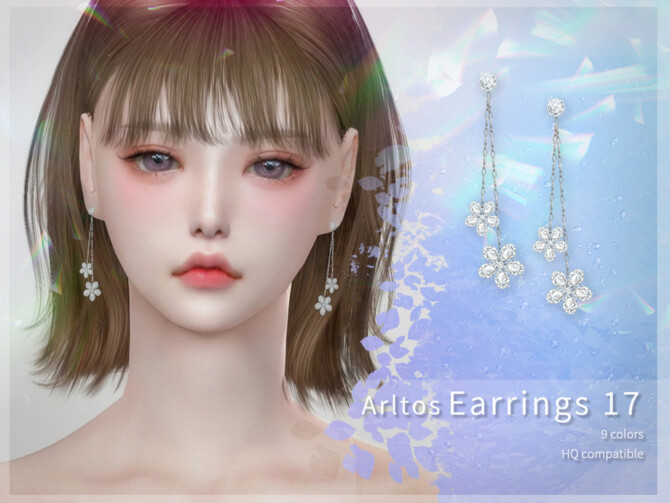 Diamond flower earrings 17 by Arltos at TSR