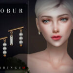 Diamond pearl earrings by Bobur3 at TSR