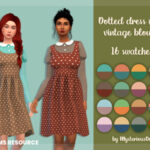 Dotted dress with vintage blouse by MysteriousOo at TSR