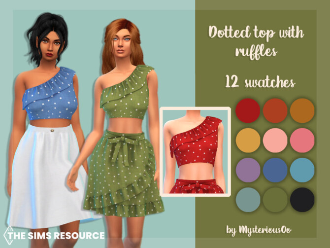 Dotted top with ruffles by MysteriousOo at TSR