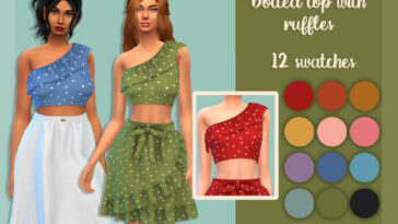 Dotted top with ruffles by MysteriousOo at TSR