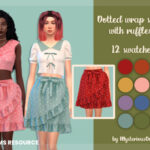 Dotted wrap skirt with ruffles by MysteriousOo at TSR