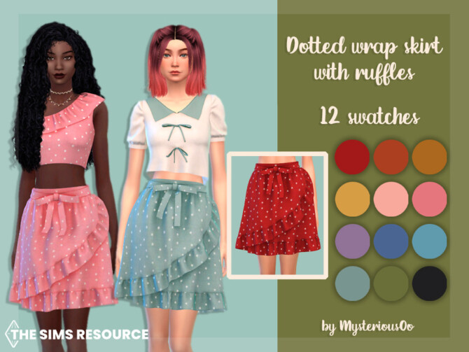 Dotted wrap skirt with ruffles by MysteriousOo at TSR