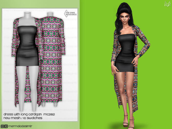 Dress With Long Cardigan MC282 by mermaladesimtr at TSR