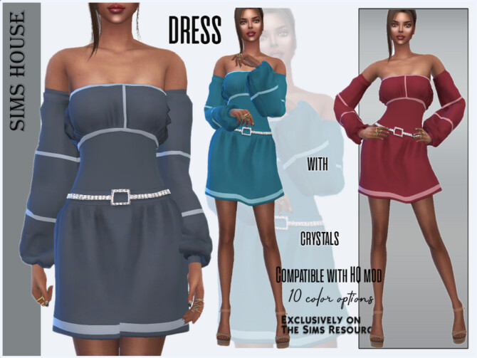 Dress with crystals by Sims House at TSR