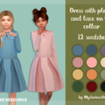 Dress with pleats and lace on the collar by MysteriousOo at TSR