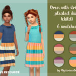 Dress with striped pleated skirt (child) by MysteriousOo at TSR