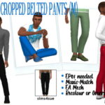 EP01 CROPPED BELTED PANTS (M) at Sims4Sue