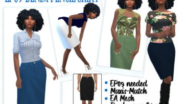 EP09 DENIM PENCIL SKIRT at Sims4Sue