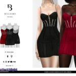 Embellished Sheer Satin Mini Dress by Bill Sims at TSR