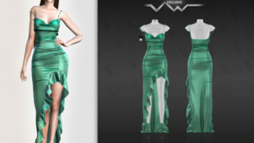 Emerald dress BD548 by busra-tr at TSR