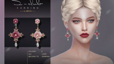 FLOWER EARRINGS 202114 by S-Club LL at TSR