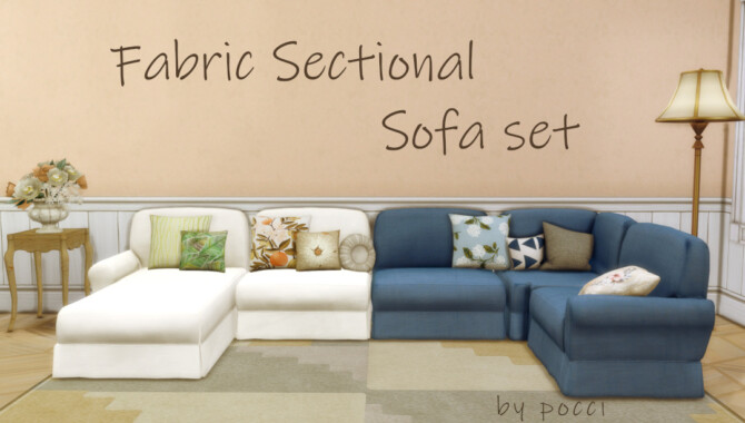 Fabric Sectional Sofa set by Pocci at Garden Breeze Sims 4