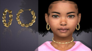 Faceted Rope Hoop Earrings For Kids by feyona at TSR