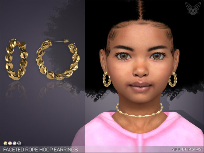 Faceted Rope Hoop Earrings For Kids by feyona at TSR