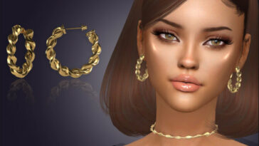 Faceted Rope Hoop Earrings by feyona at TSR